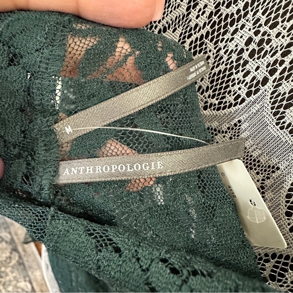 Anthropologie Long Sleeve Green 100% Lace Top Size Medium - Picture 11 of 16